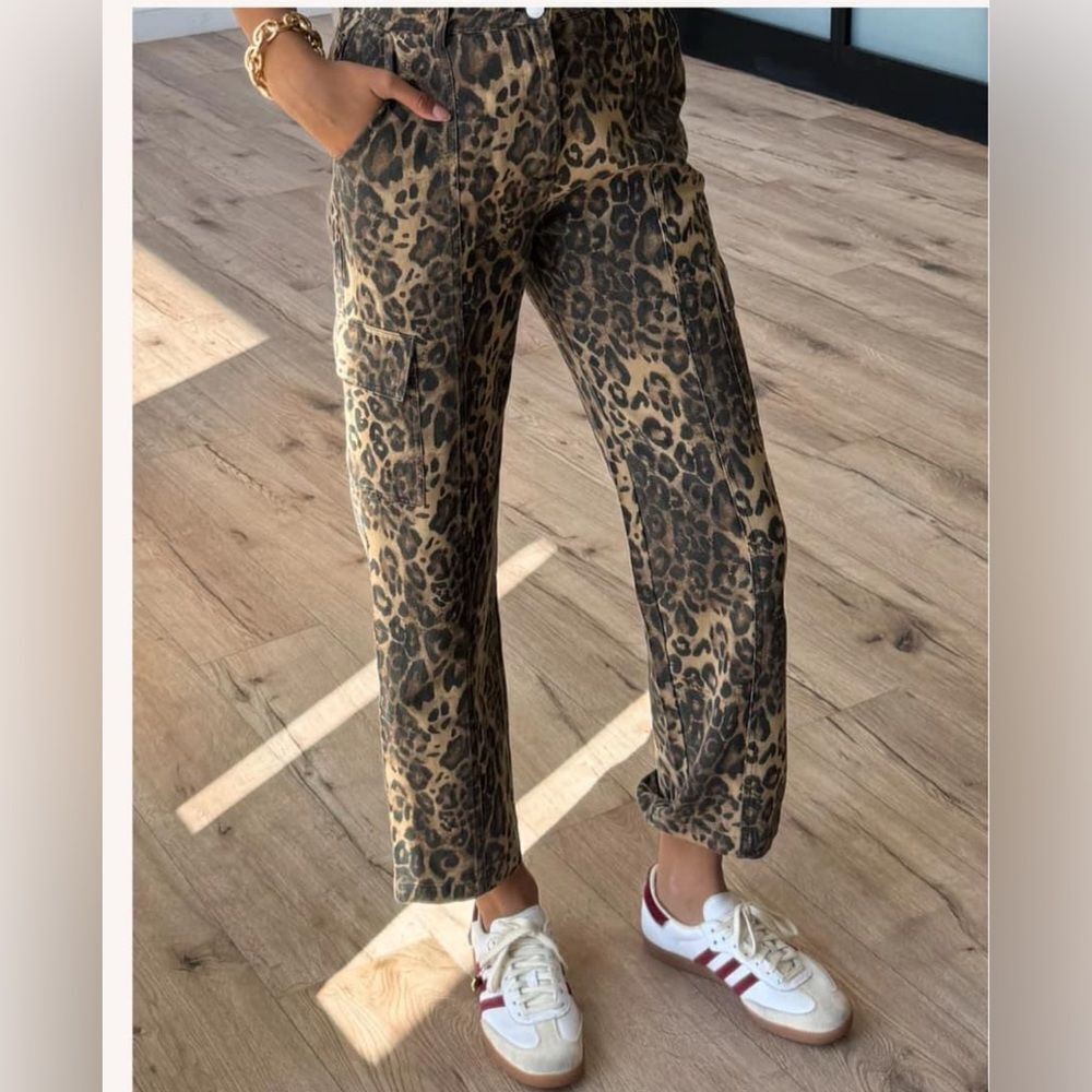 Shop Talulah Wide Leg High Rise Leopard Printed Pants
